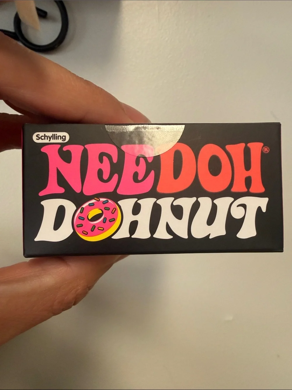 Needoh Donut Switch & Swap Frosting Pink Donut Toy with Yellow Accents